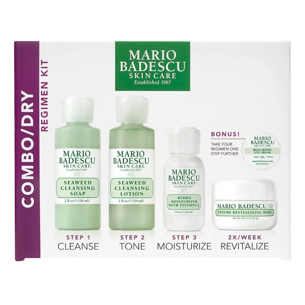MARIO BADESCU 4p Combination/Dry Skin Regimen Kit NIB $40 Value